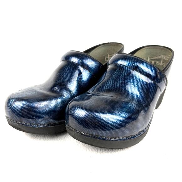 DANSKO XP 2.0 Denim Blue Patent Comfort Clog Slip Resistant Sz 41/ Women's 10 - Picture 1 of 16